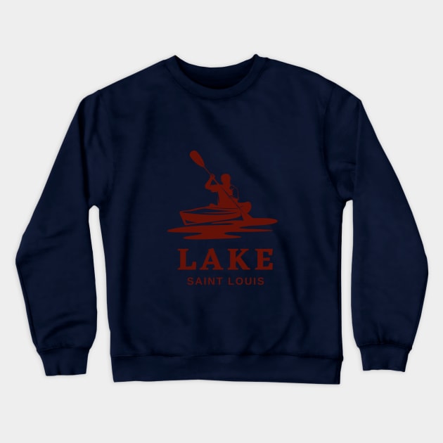 Lake Saint Louis Man in Kayak Crewneck Sweatshirt by Harbor Bend Designs